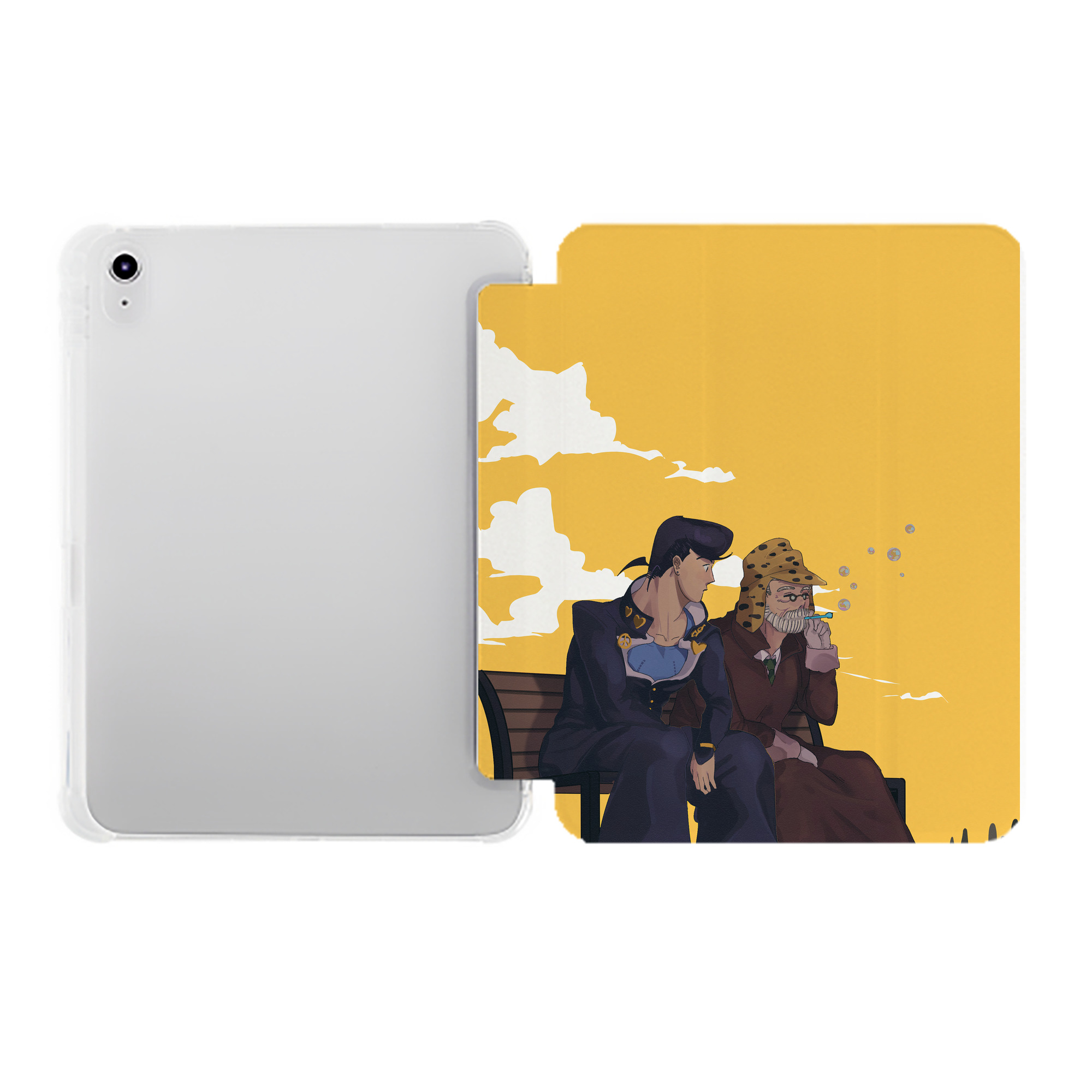 （画像用） ジョジョの奇妙な冒険 JoJo's Bizarre Adventure IPad ケース ペン収納付き 三つ折りスタンド PUレザー×シリコン 対応機種9.5/10.5/10.9インチ